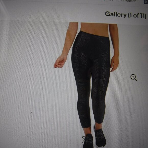 BNWT - Spanx Metallic Mist 7/8 Leggings in very black/multi size plus US 2X - Picture 2 of 9
